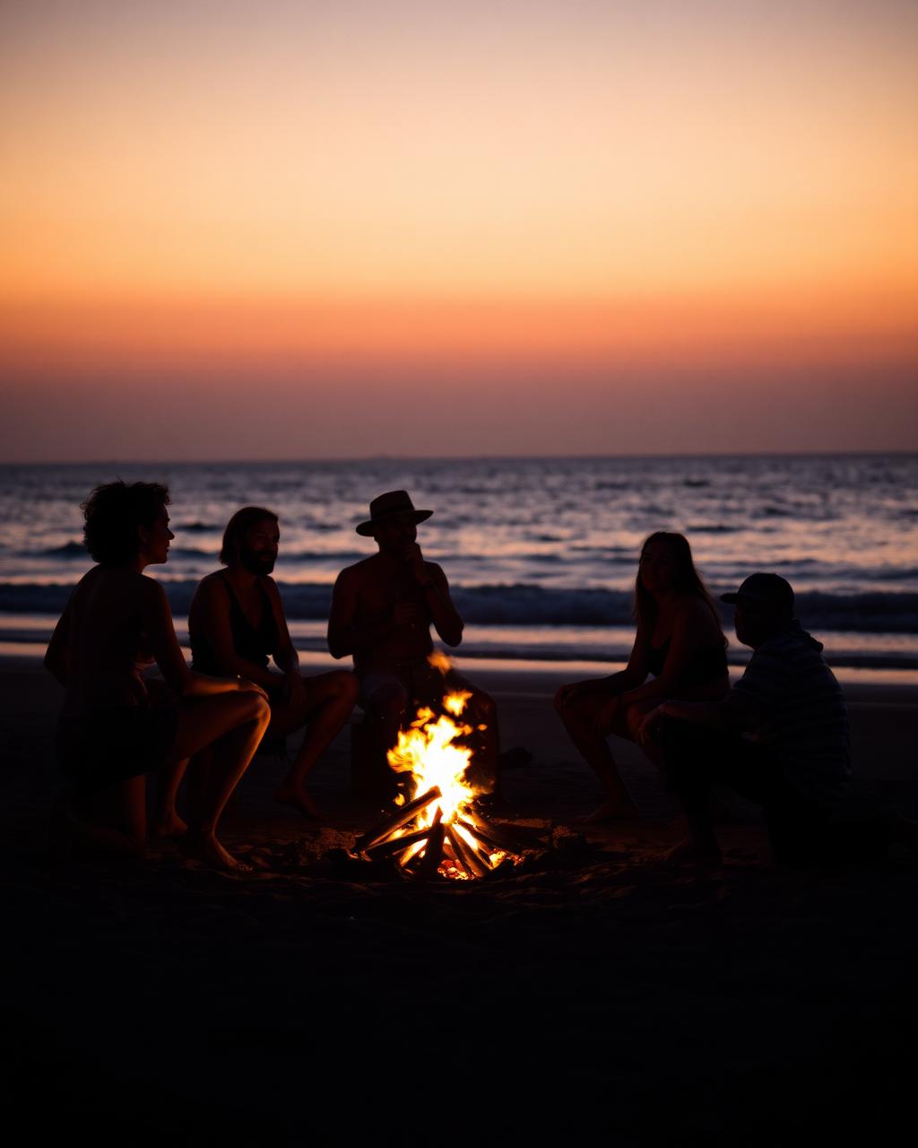 Communauté KOKOON réunie au coucher du soleil