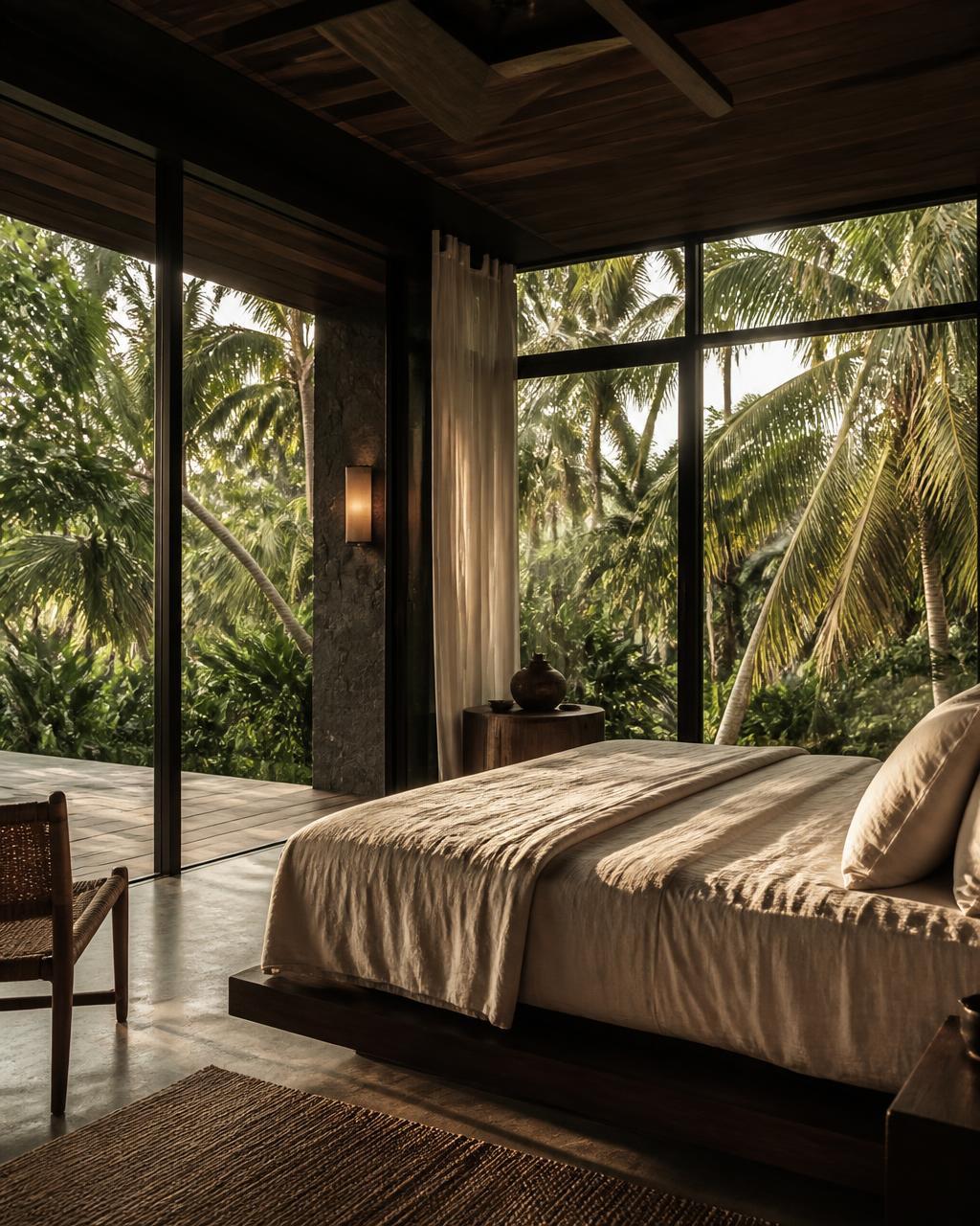 Chambre tropicale imaginée pour KOKOON House à Lombok