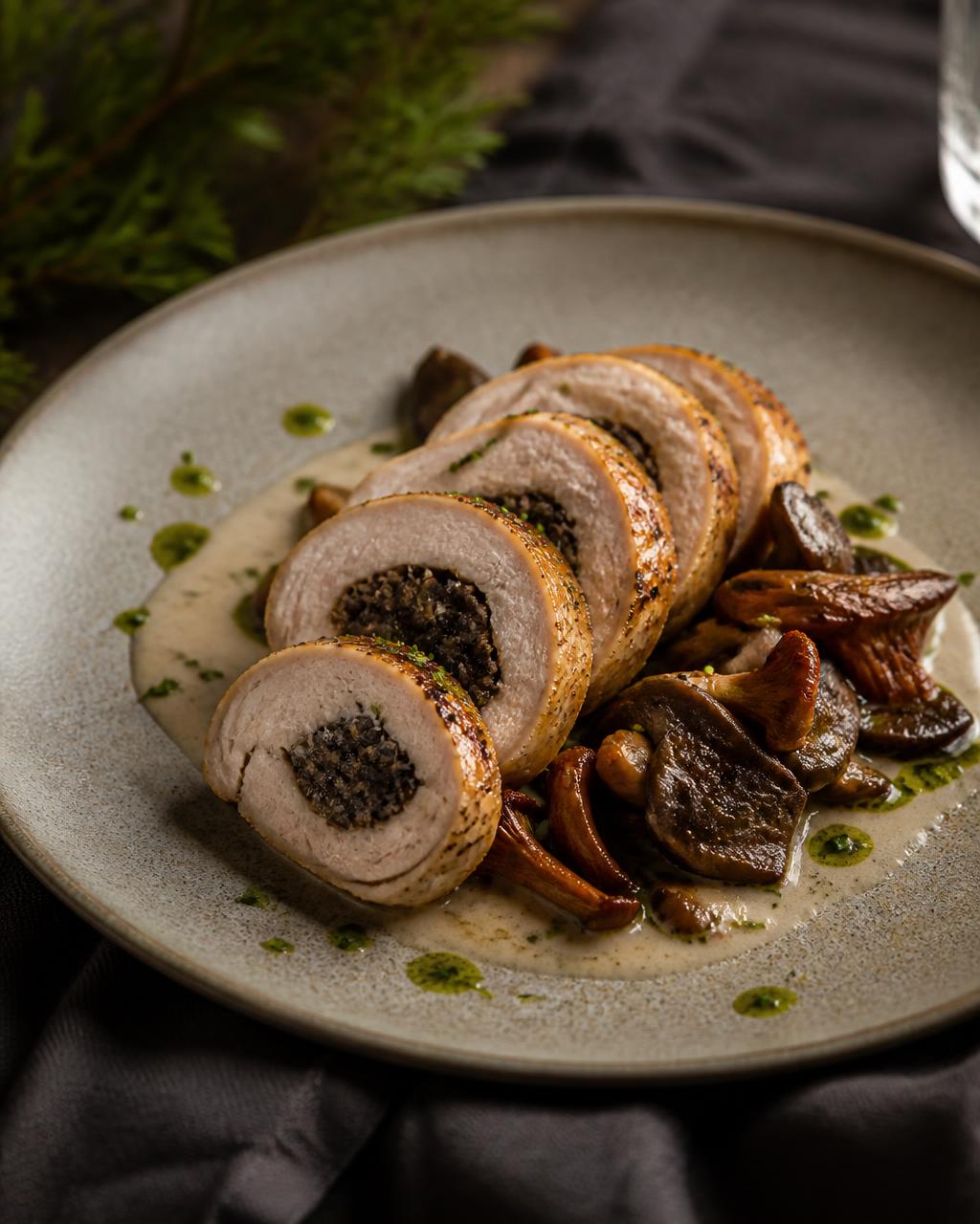 Ballotine de volaille aux champignons